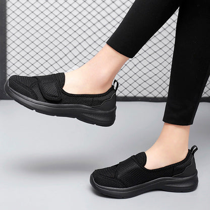Damen Sneaker Atmungsaktiv Slip-On mit Klettverschluss