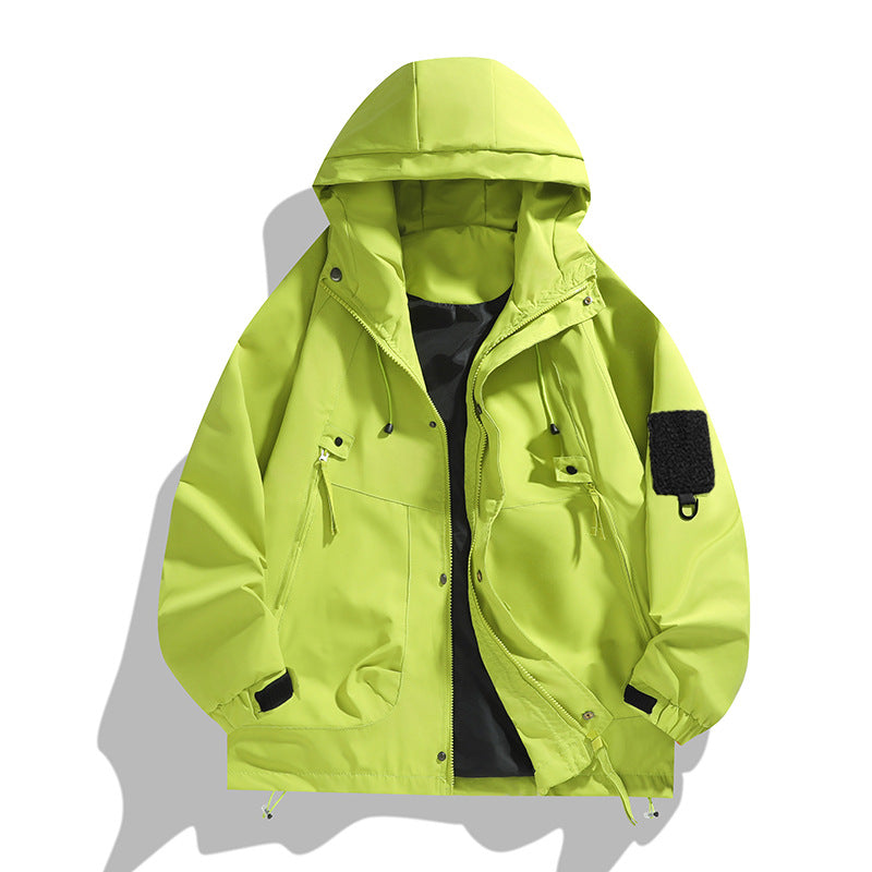 Herren Outdoor-Jacke Leicht Wasserdicht Mit Verstellbarem Kragen