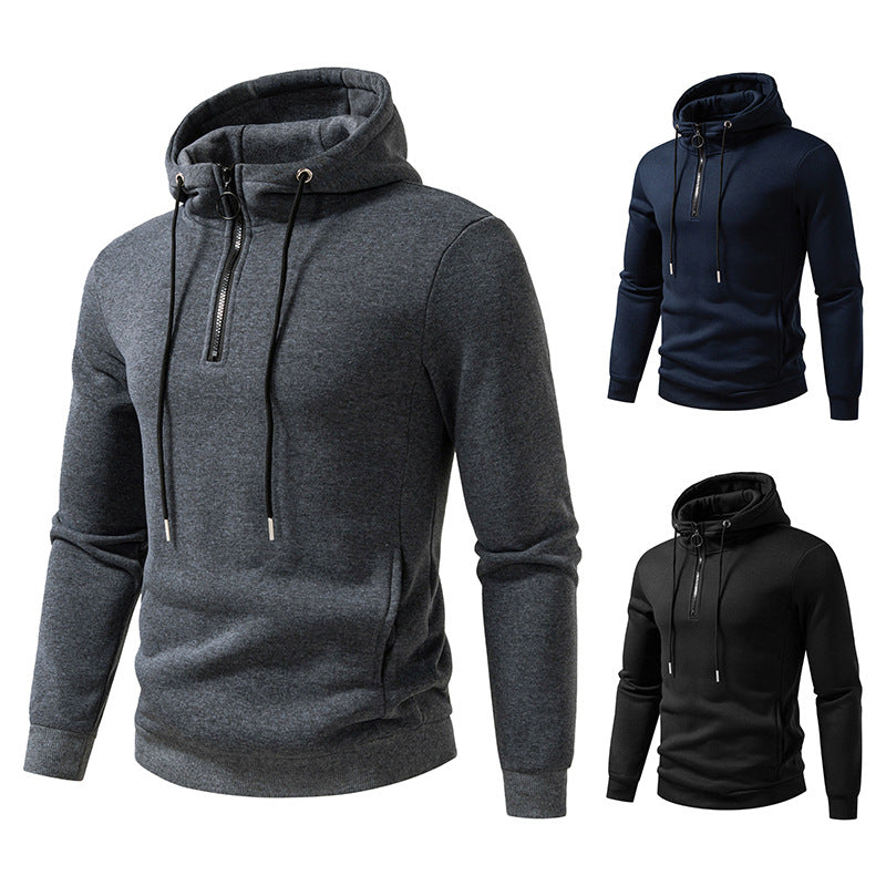 Herren Kapuzenpullover Modern Halblang Reißverschluss