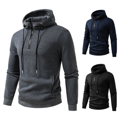 Herren Kapuzenpullover Modern Halblang Reißverschluss