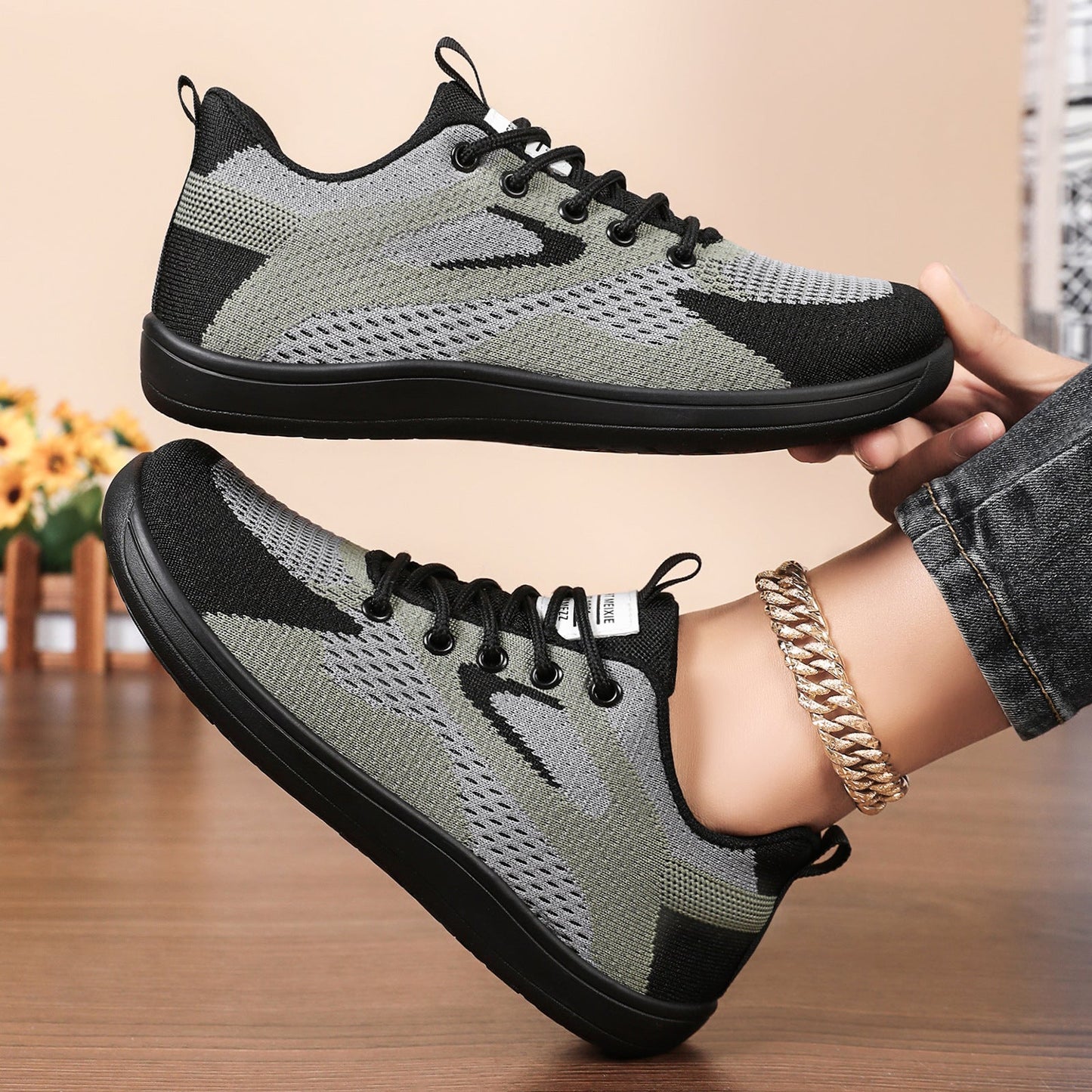 Damen Sport-Sneaker Mesh Atmungsaktiv Laufschuhe