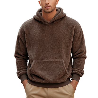 Herren Fleece Hoodie Kuschelig Mit Kängurutasche