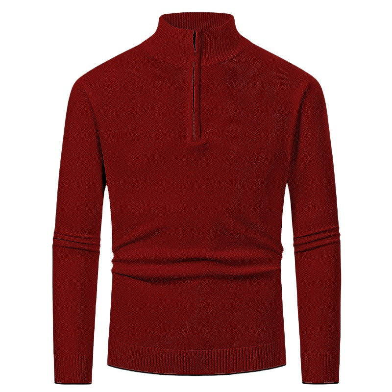 Herren Pullover Reißverschluss Kragen Warm Modern