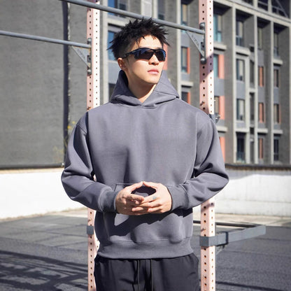 Herren Sweatshirt Oversized Kapuzenpulli Baumwolle Modern