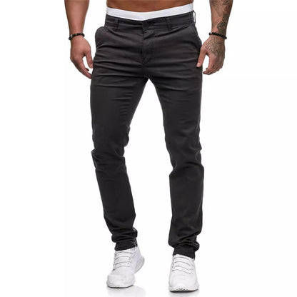 Herren Schmale Chinohose Elastisch Modern