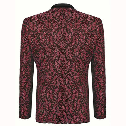 Herren Blazer Pailletten Jacke Glamour Floral Design