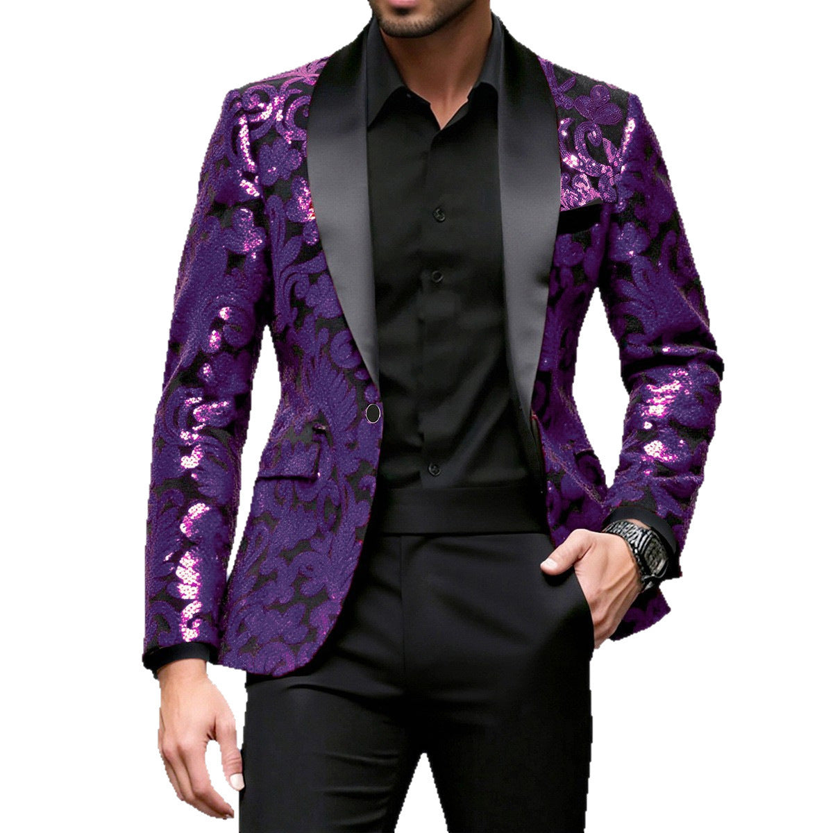 Eleganter Herren Blazer Paillettenjacke Modern