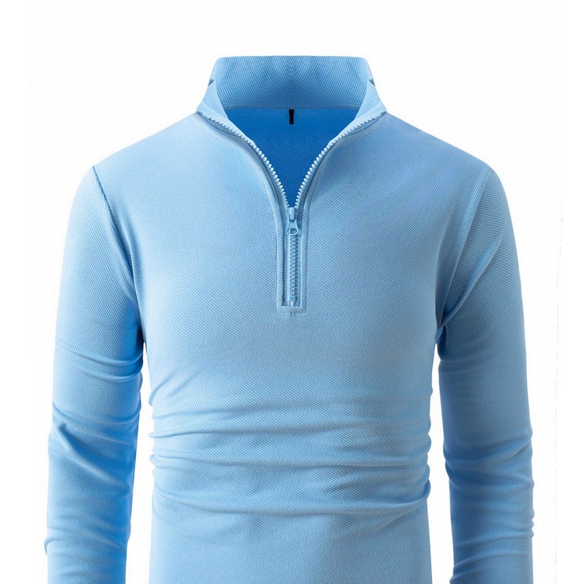 Herren Langarmshirt Sportlich Halb Reißverschluss Fitness - BerlinGlamour
