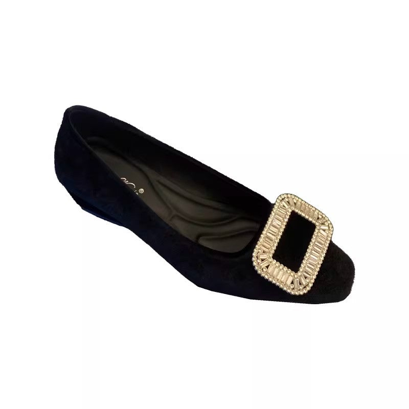 Damen Ballerinas Schimmernde Schuhe Elegant Mit Schmuckdetail