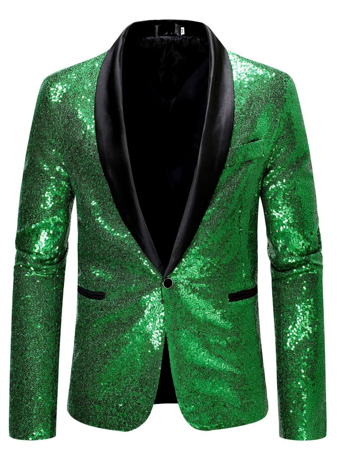 Herren Abendjackett Glitzer Effekt Elegant Schwarz