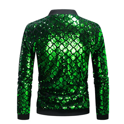 Herren Steppjacke Glitzernd Elegant Winter
