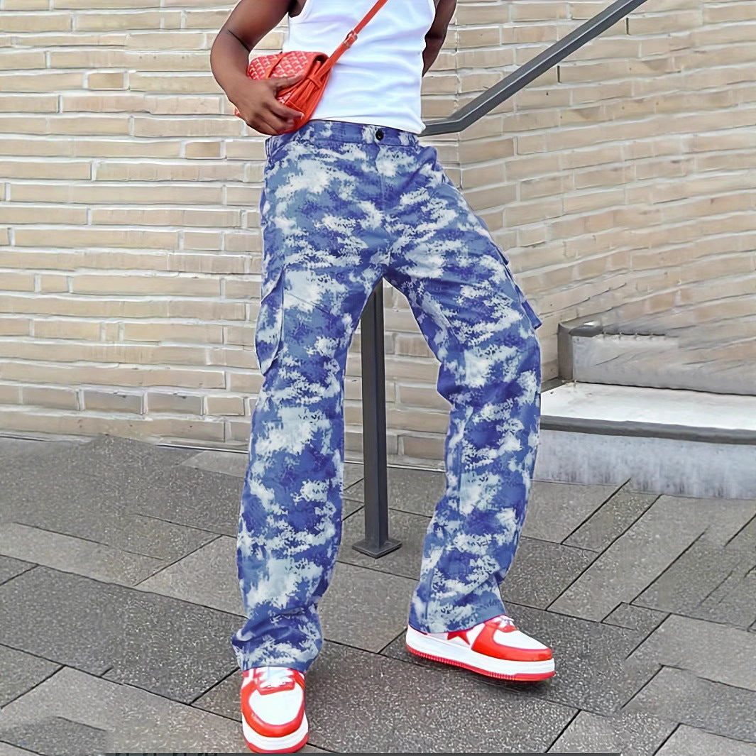 Herren Camo Cargo-Hose Militär-Style Grüün