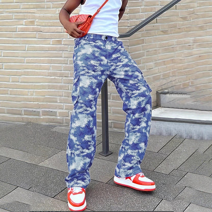 Herren Camo Cargo-Hose Militär-Style Grüün