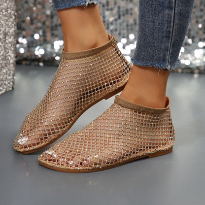 Glitzernde Damen Sandalen mit Strasssteinen Offene Zehen