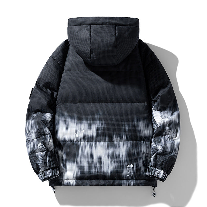Herren Winterjacke Modisch Warm mit Kapuze und Taschen