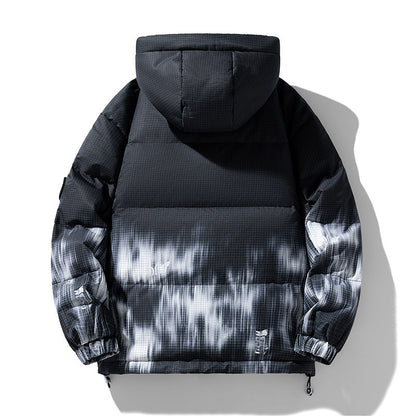 Herren Winterjacke Modisch Warm mit Kapuze und Taschen