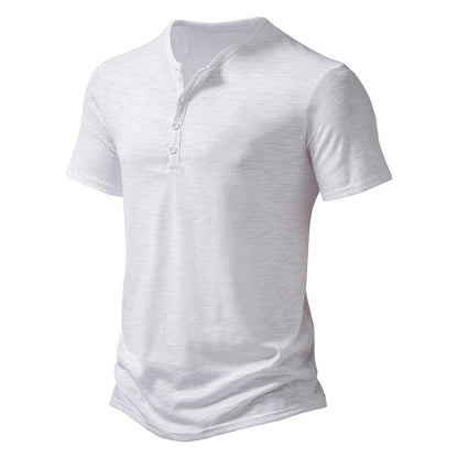 Herren Henley Shirt Kurzarm Atmungsaktiv Knopfleiste
