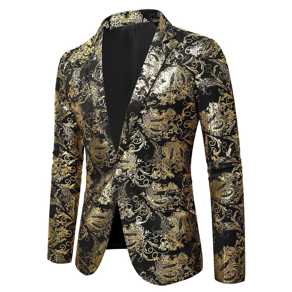 Herren Blazer Barock Stil Pailletten Elegant Schwarz - BerlinGlamour