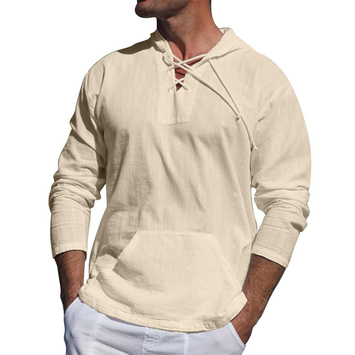 Herren Pullover Kapuzenoberteil Sportlich Mit Kängurutasche Modern
