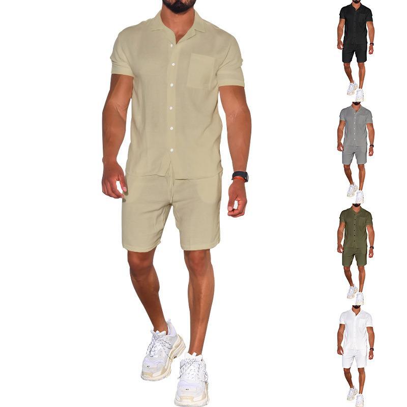 Herren Freizeit-Set Kurzarm Hemd Shorts Modern - BerlinGlamour