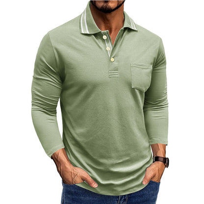 Herren Polo-Shirt Langarm Modern Elegant