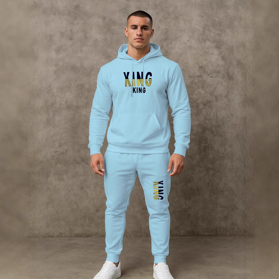 Herren Sportset Hoodie Jogginghose Set Sportlich Bequem