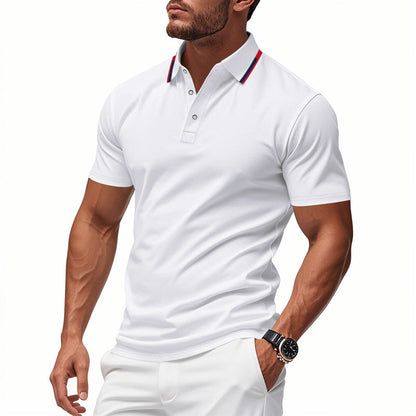 Herren Polo-Shirt Kontrastkragen Modern Slimfit