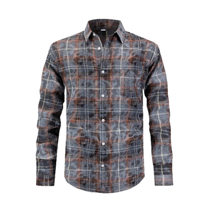 Herren Flanellhemd Karo-Design Lässig Modern