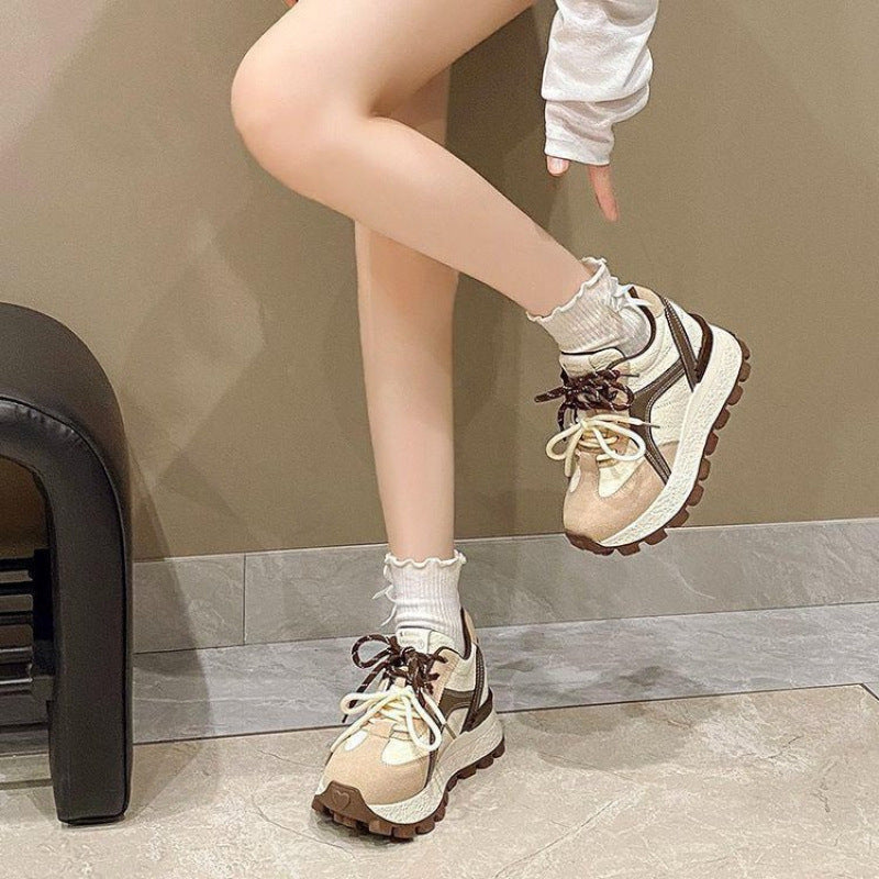Damen Sneaker Hochplateau Sneakers Sportlich Trendy