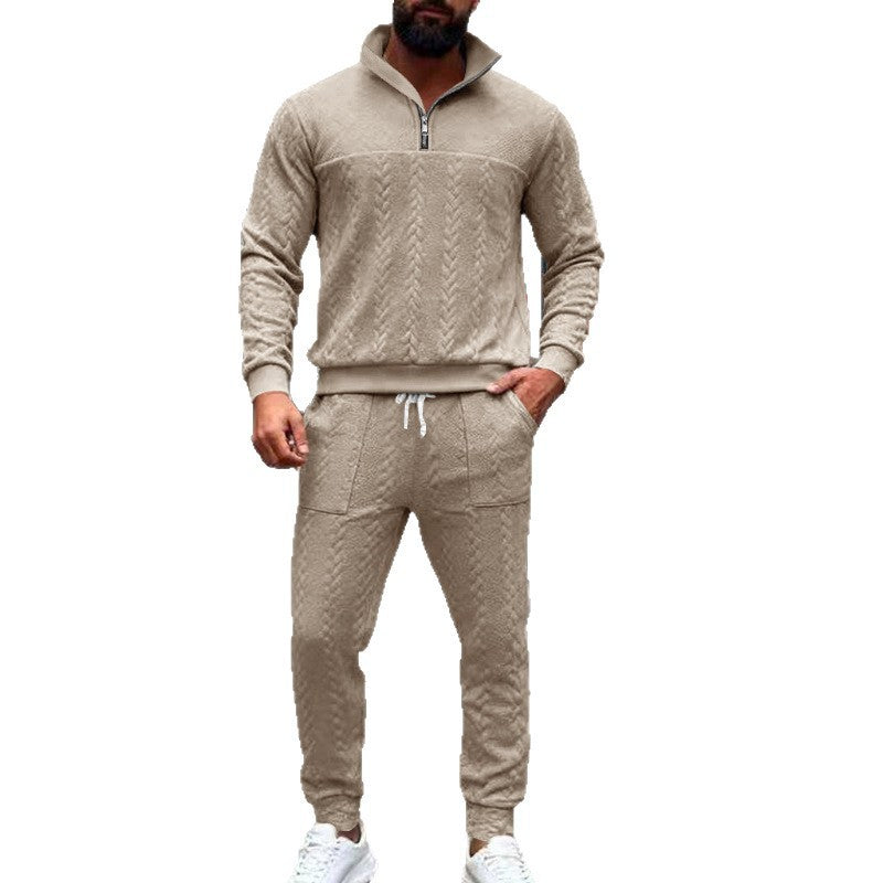 Herren Trainingsanzug Strick mit Taschen und Reißverschluss Sportlich - BerlinGlamour