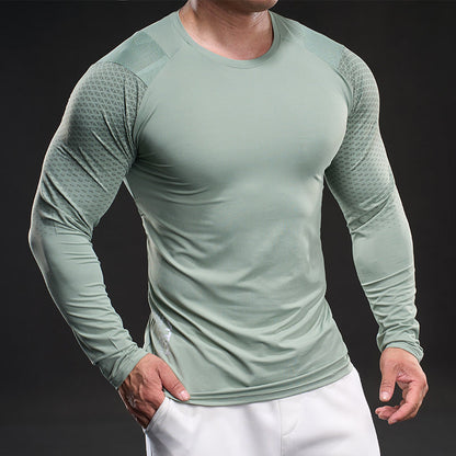 Herren Sportshirt Langarm Atmungsaktiv Funktionsshirt Mesh