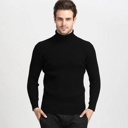Herren Rollkragenpullover Rippstruktur Hochwertig Strick