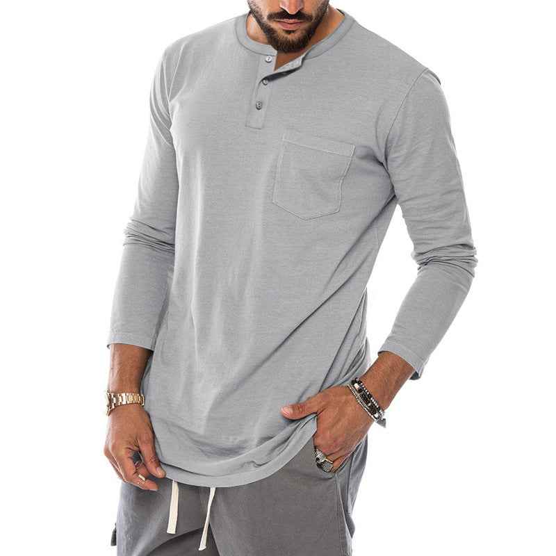 Ein moderner Langarm-Henley-Shirt für den Online-Shop sollte heißen: Langarm-Henley-Shirt mit modischem Knopfverschluss und praktischer Brusttasche BerlinGlamour 

Ich werde ihn