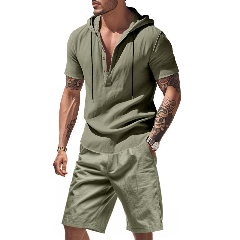 Herren Sportswear Set Kapuzenpullover und Shorts Bequem