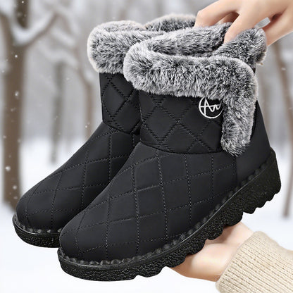 Damen Winterstiefel Thermo mit weichem Fellkragen Warm