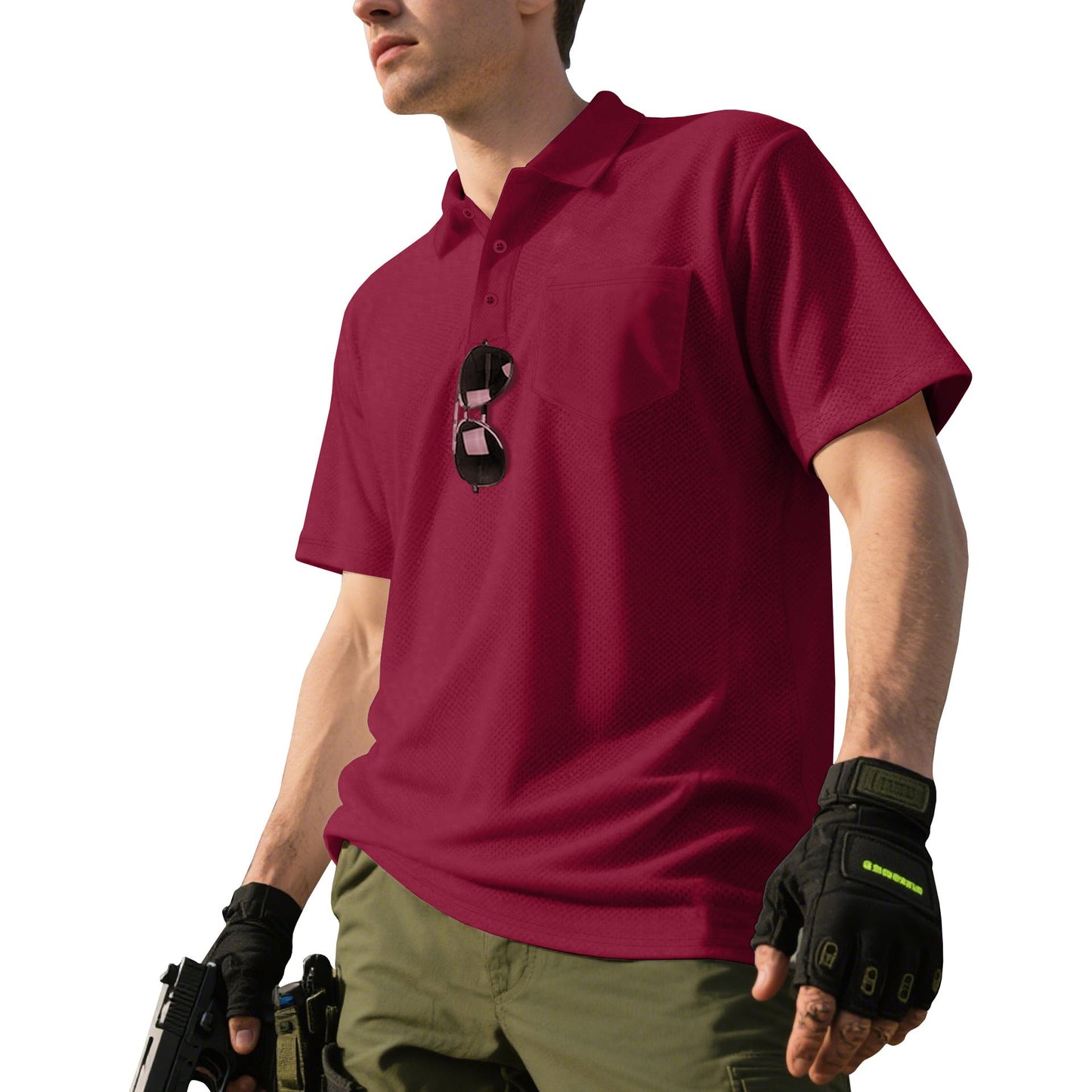 Herren Polo-Shirt atmungsaktiv mit Brusttasche Sportlich Modern