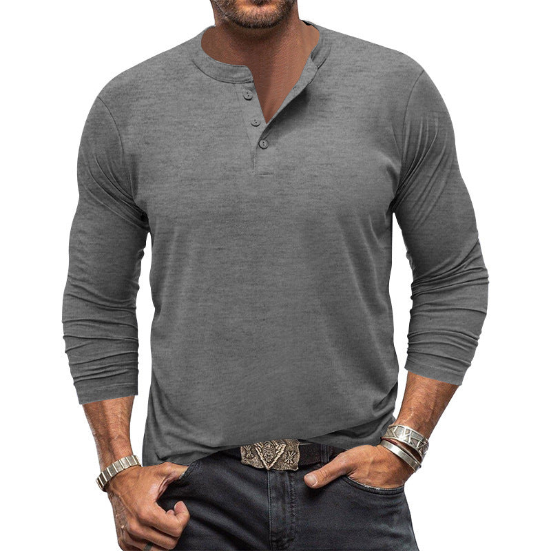 Herren Langarmshirt mit Knöpfen Modern Berlin Style