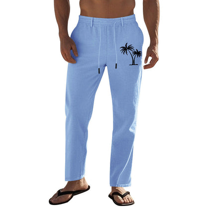 Herrenhose Freizeit Palmenmuster Sommerhose
