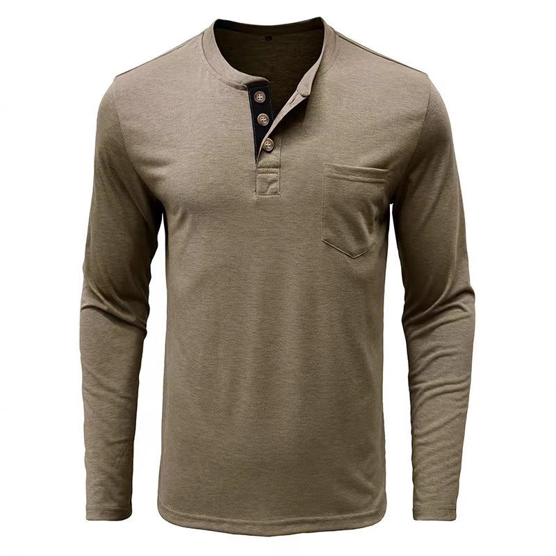 Herren Langarmshirt Knopfleiste Modern Elegant - BerlinGlamour