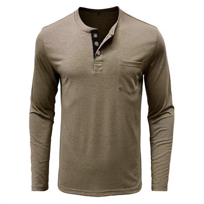 Herren Langarmshirt Knopfleiste Modern Elegant - BerlinGlamour