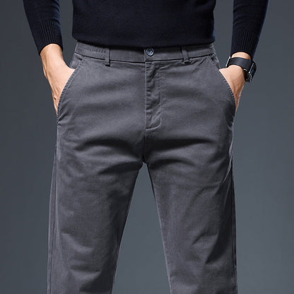 Herren Chinos Bequem Elastisch Slim Fit