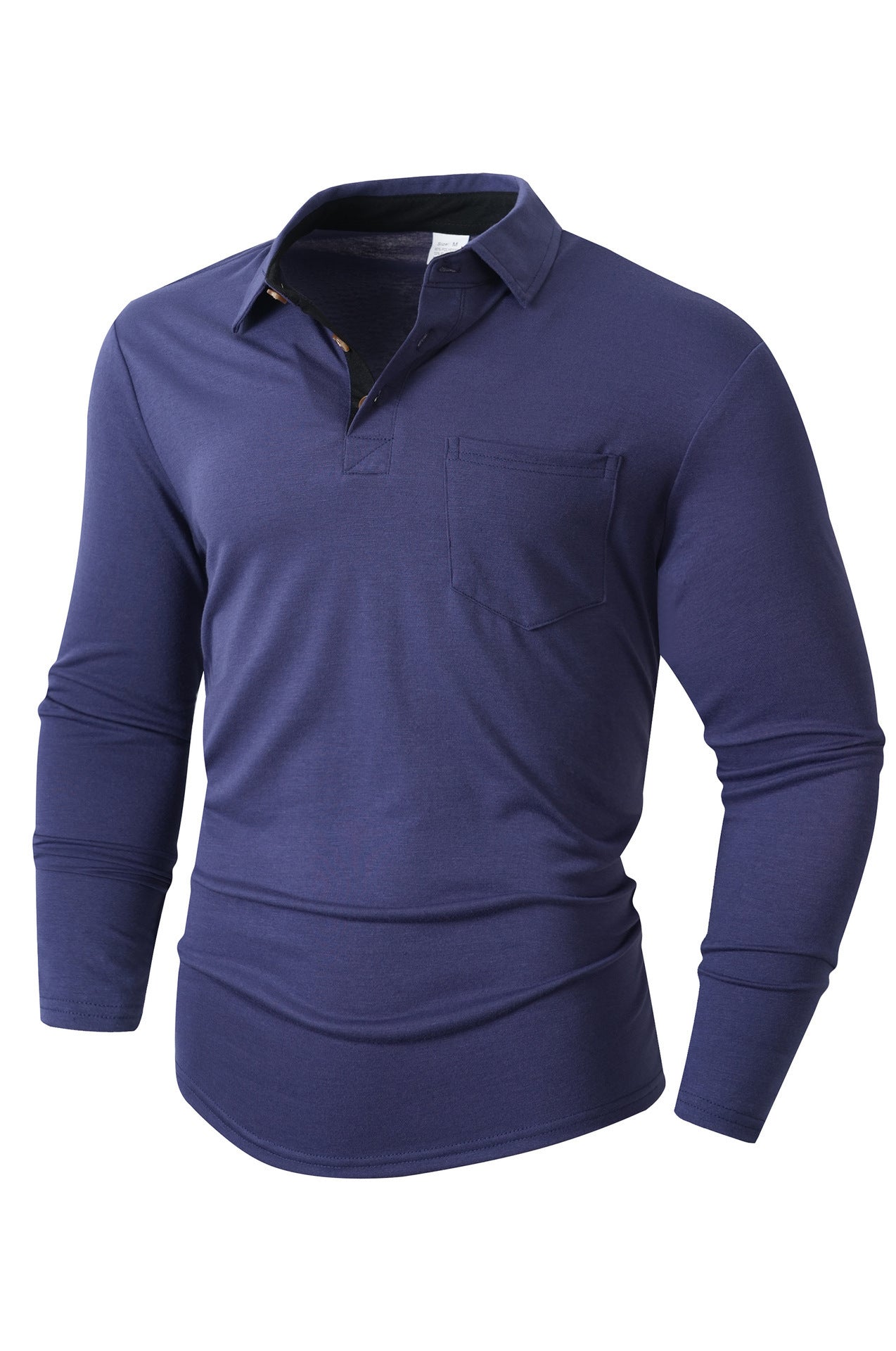 Herren Langarm Polo mit Kragen Design und Brusttasche Modern
