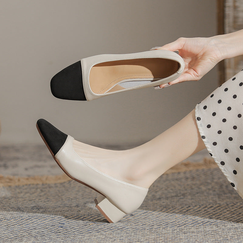 Damen Ballerinas Komfortabel Elegant Blockabsatz