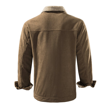 Herren Cordjacke Weich Innenfutter Leder Optik