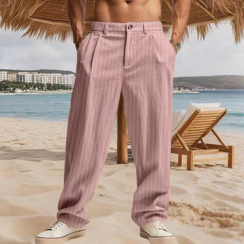 Herren Sommerhose Streifen Leicht Lockere Passform