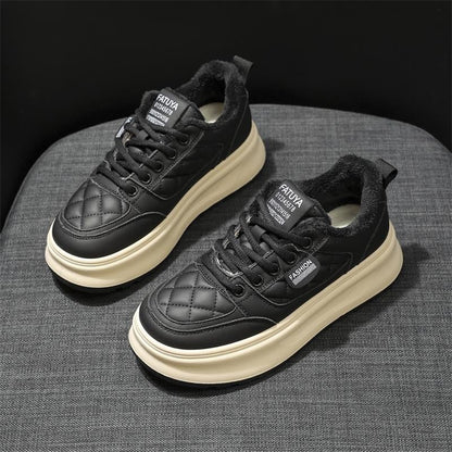 Damen Sneaker Warmfleece Innensohle Rutschfest Moderne