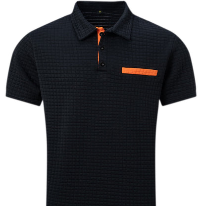 Herren Polohemd Kurzarm Elegant Strukturiert Modern
