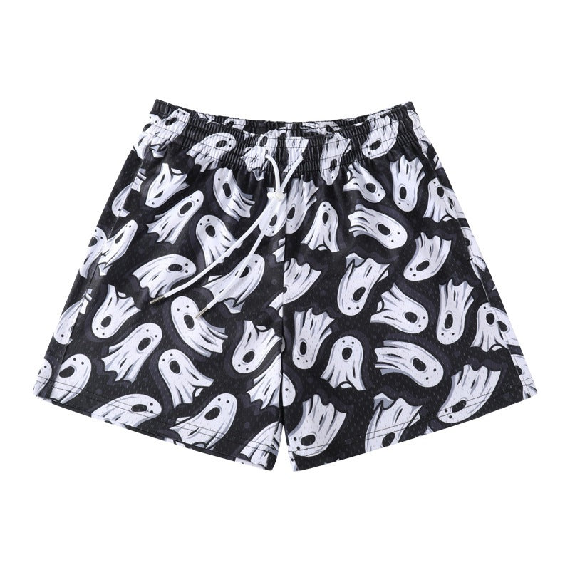 Herren Badehorts Ghost Print Schwarz Modern