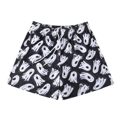 Herren Badehorts Ghost Print Schwarz Modern