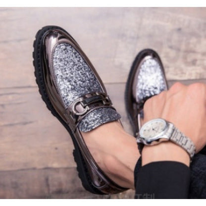 Damen Mokassins Glitzernde Schuhe Elegant Modern